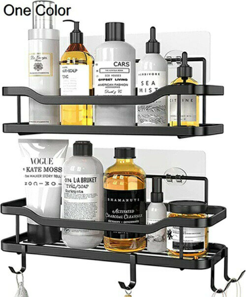 マグネットバスルームバスケットブラックバスルームラック浴室収納ラック風呂場ラック強力粘着固定歯ブ..