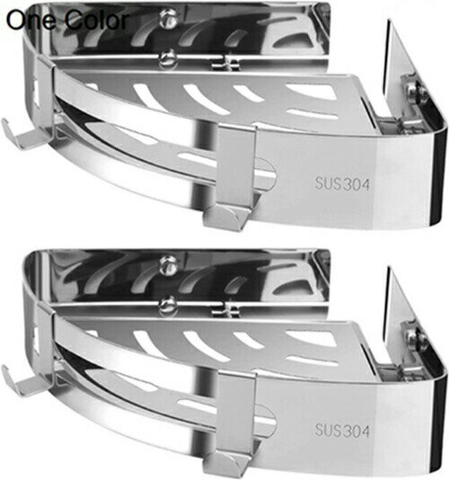 2個入りコーナーラック シャワーラック 浴室用ラック 2段式 三角 収納棚 ステンレス 壁掛け 粘着式粘着..