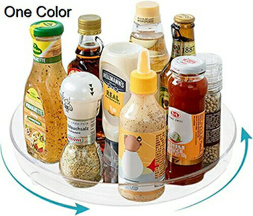 調味料収納トレイ 360回転式 丸型 透明 大容量 省スペース 便利 おしゃれ パントリー 卓上回転トレー ..