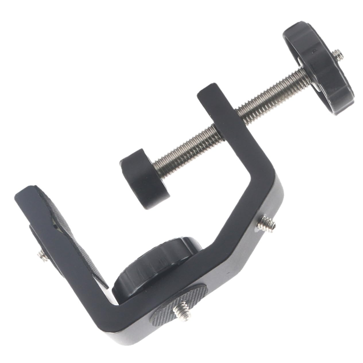 アルミ合ベーステーブルクランプ デスク固定マイクスタンド 卓上マイク用頑丈固定台 ブラック