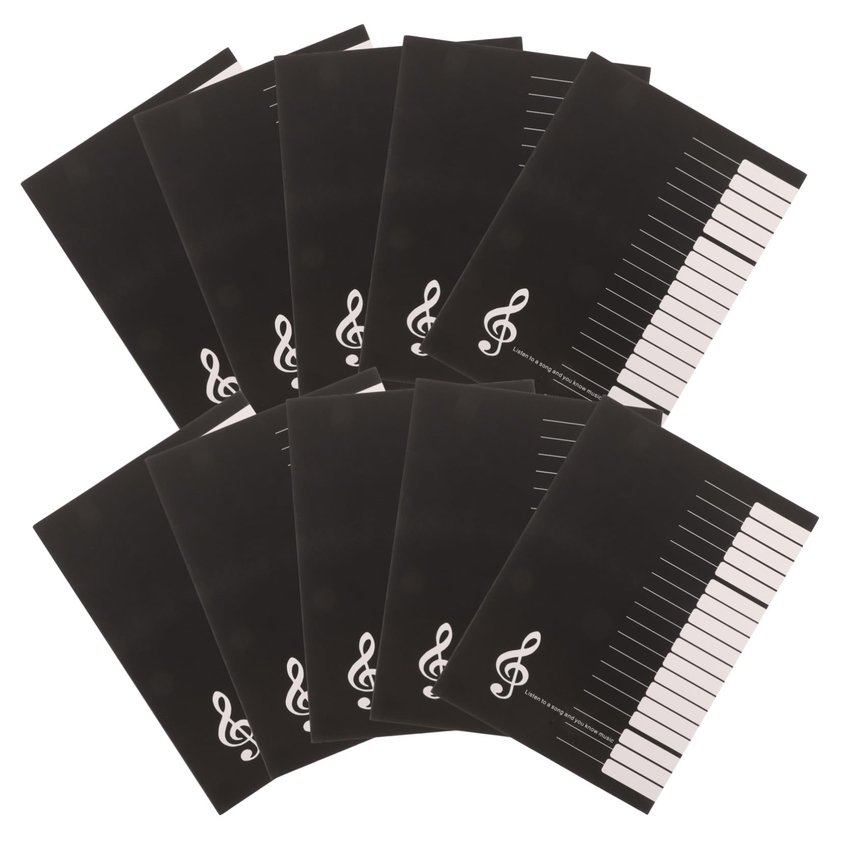 10個 五線譜ノート 冊 ポータブルで持ち運び便利 音楽愛好家向け 線譜ノート 段付き クリエイティブな..