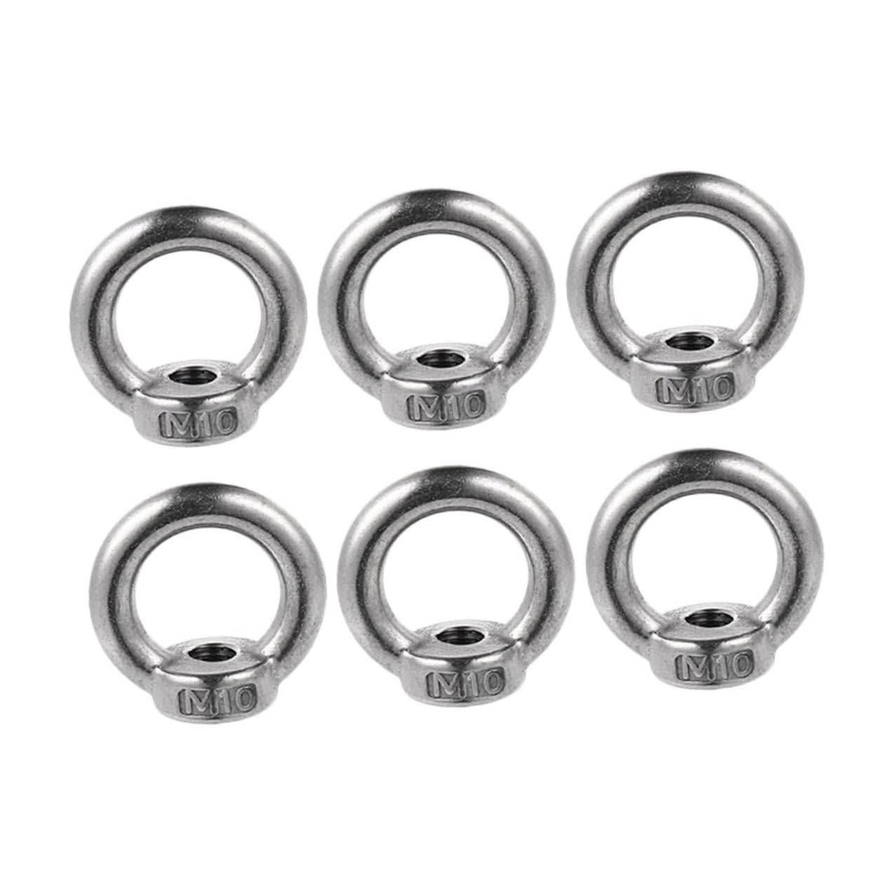 6個 耐久ステンレス製リングナット アイナット防錆性良好 持ち上げ用ボルトナット 家園芸装飾や洗濯ロ..