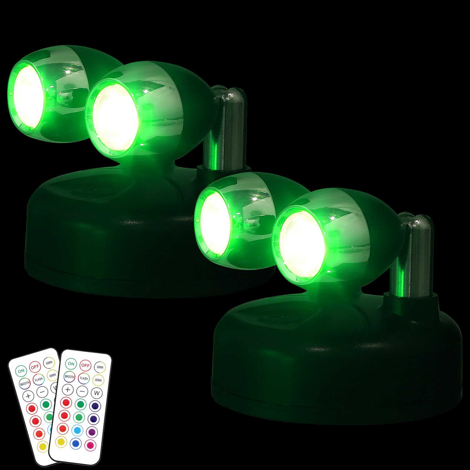 2個 色調節可能スポットライト 入り バッテリー式屋内用 リモコン操作対応 キャビネット クローゼット アート照明向け 多角可能で雰