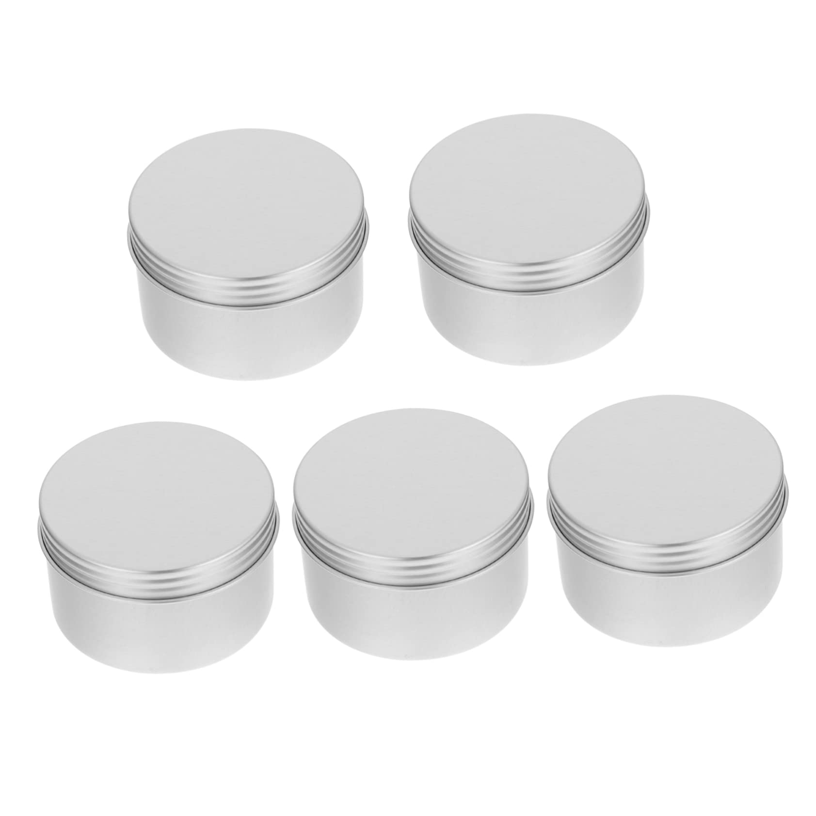 5個クリスマスキャンディボックス 蓋付きアルミ缶 蝋燭 用収納容(3)