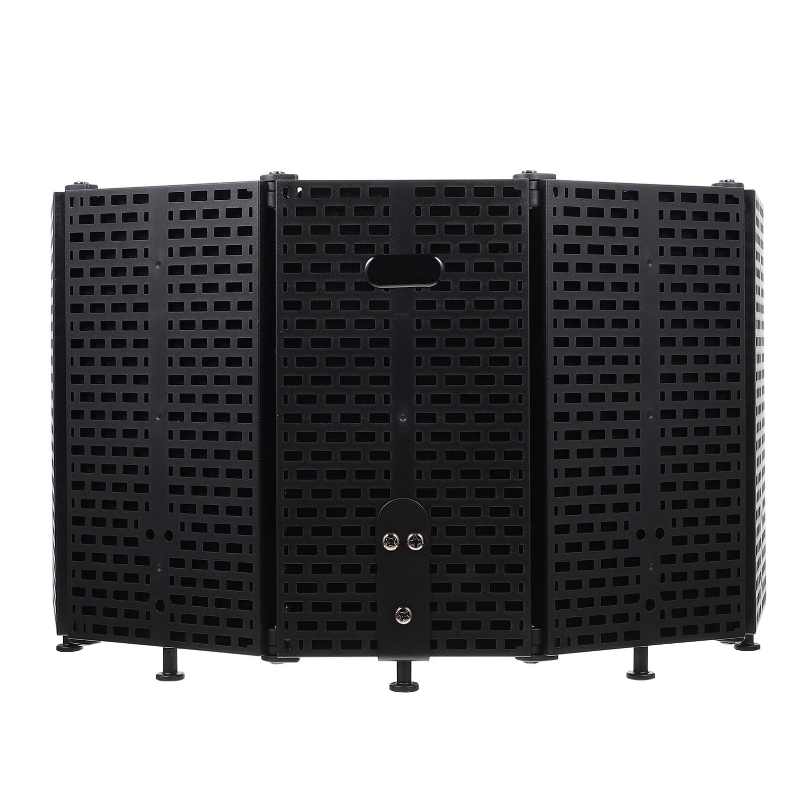 マイク用防風スクリーン 折りたたみ式卓上 床置きスタンド対応 ノイズ低減メッシュカバー 風切り音防止..