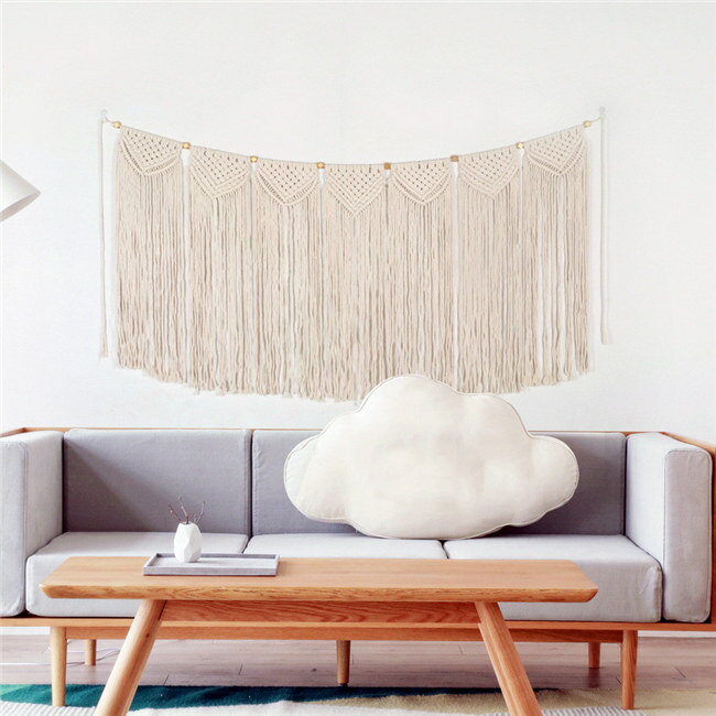72*120 マクラメタペストリー ロングフリンジ 流木タペストリー タペストリー 壁掛けインテリア おしゃ..