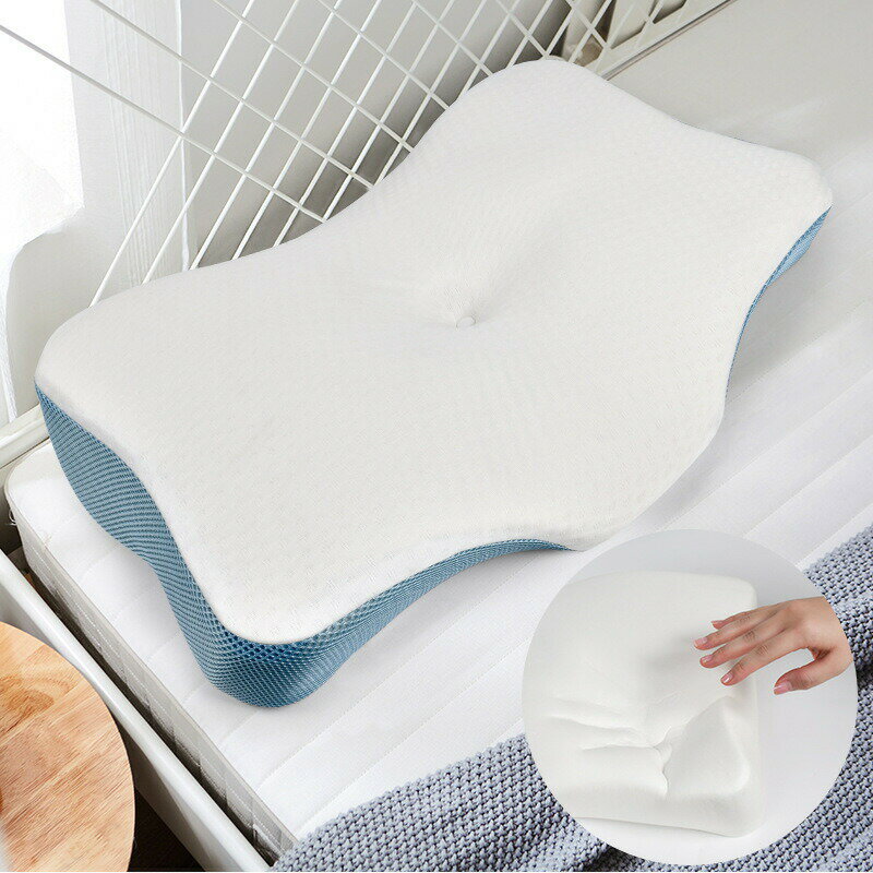 枕 肩・首・頭をしっかりと支え まくら 肩がラク 独自の中空設計 低反発 安眠枕 ポリウレタンフォーム 通気性 ピロー プレゼント 洗えるカバー ライトグレー