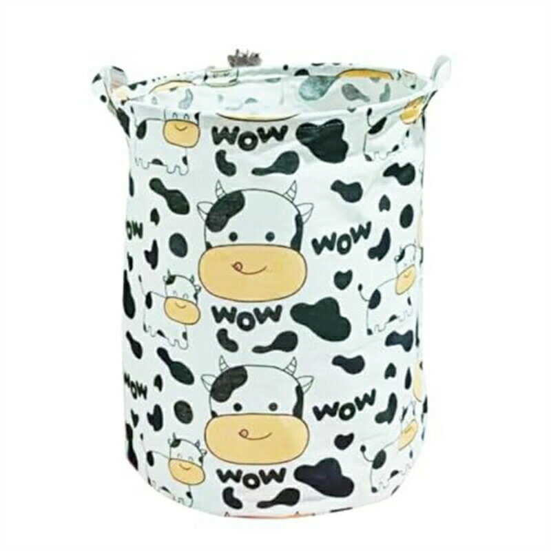 おかたづけ袋 ひとりでできるもん（うし）ランドリーバスケット 折りたたみ式 洗濯かご お手伝いが楽し..