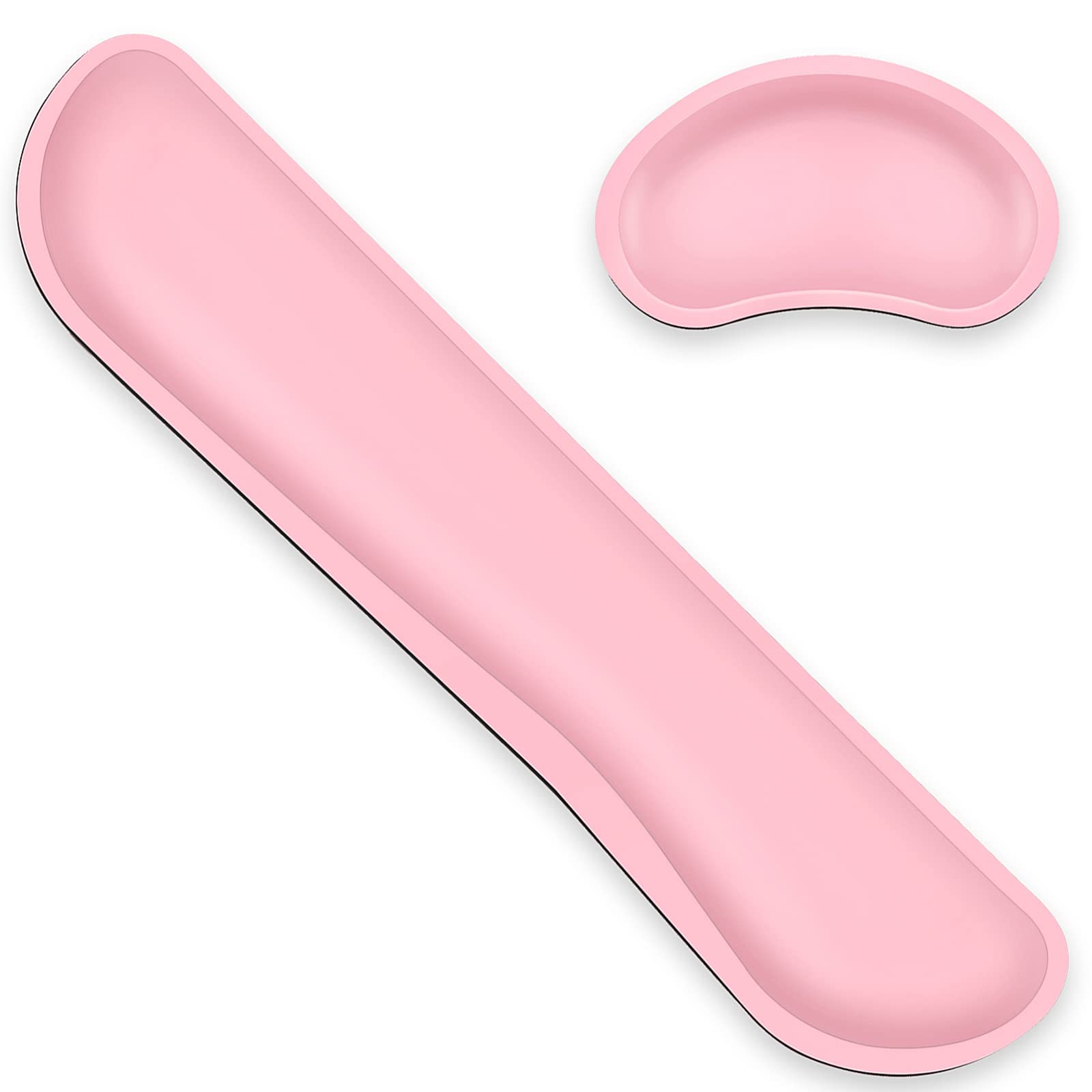 リストレスト キーボードリストレストパッド マウスリストクッションサポートパッド レザー 低反発素材 ゲーミングリストレストキット コンピュータ/ノートパソコン/オフィス用 タイピングが簡単 痛み軽減 ピンク