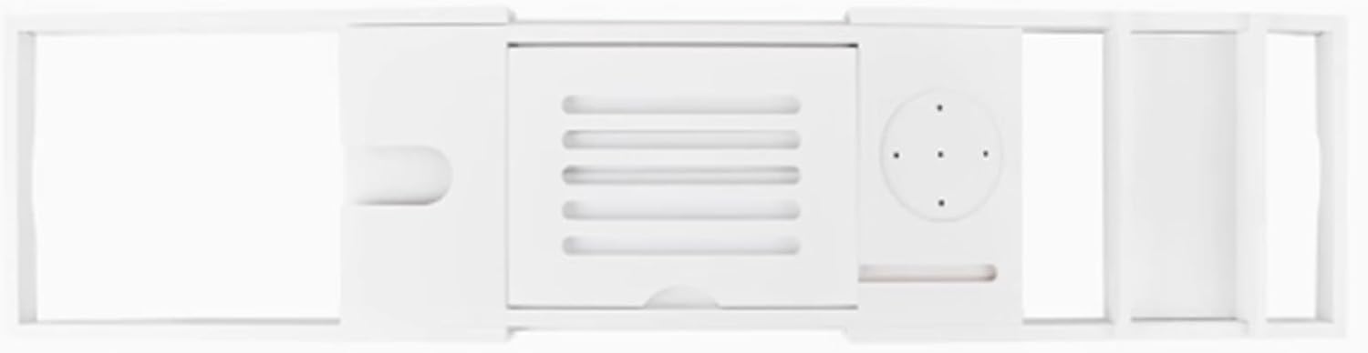 Rakuten - 浴槽トレイ、調節可能75-105、竹、浴槽トレイキャディ、本、タブレット、ワイングラス用、浴槽トレイテーブル、ほとんどの浴槽に適合()