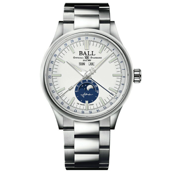 【最大60回無金利ローンok】BALL Watch Engineer Moon Calendar NM3016C-S1J-WH 316Lボールウォッチ エンジニア ムーンカレンダー 世界限定1000本［機械式自動巻き 腕時計 メンズ 男性 ギフト ラッピング無料］
