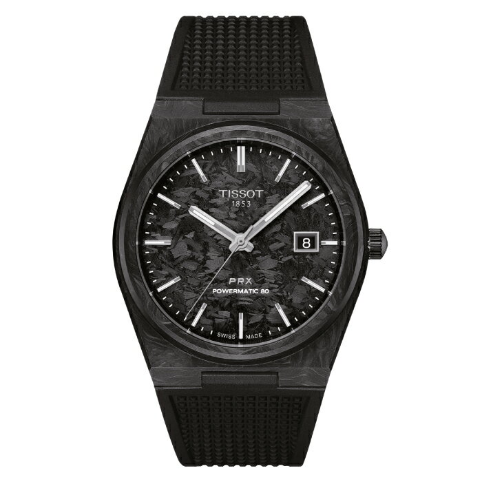 【最大60回無金利ローンok】TISSOT PRX POWERMATIC 80 40mm CARBON T137.907.97.201.00 [ティソ PRX パワーマティック80 カーボン 正規販売店 新品 機械式自動巻腕時計 メンズ T1374071705100 ギフト ラッピング無料]