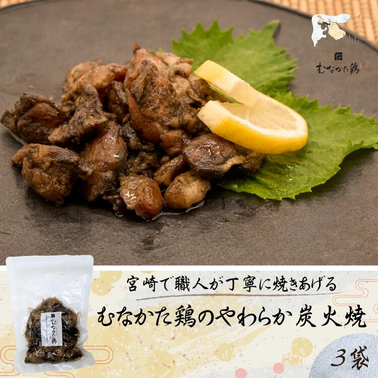 やわらか 地鶏 鳥 炭火焼き 360g (120g 3袋) むなかた鶏 鶏炭火焼 | 肉 国産 鶏肉 ...