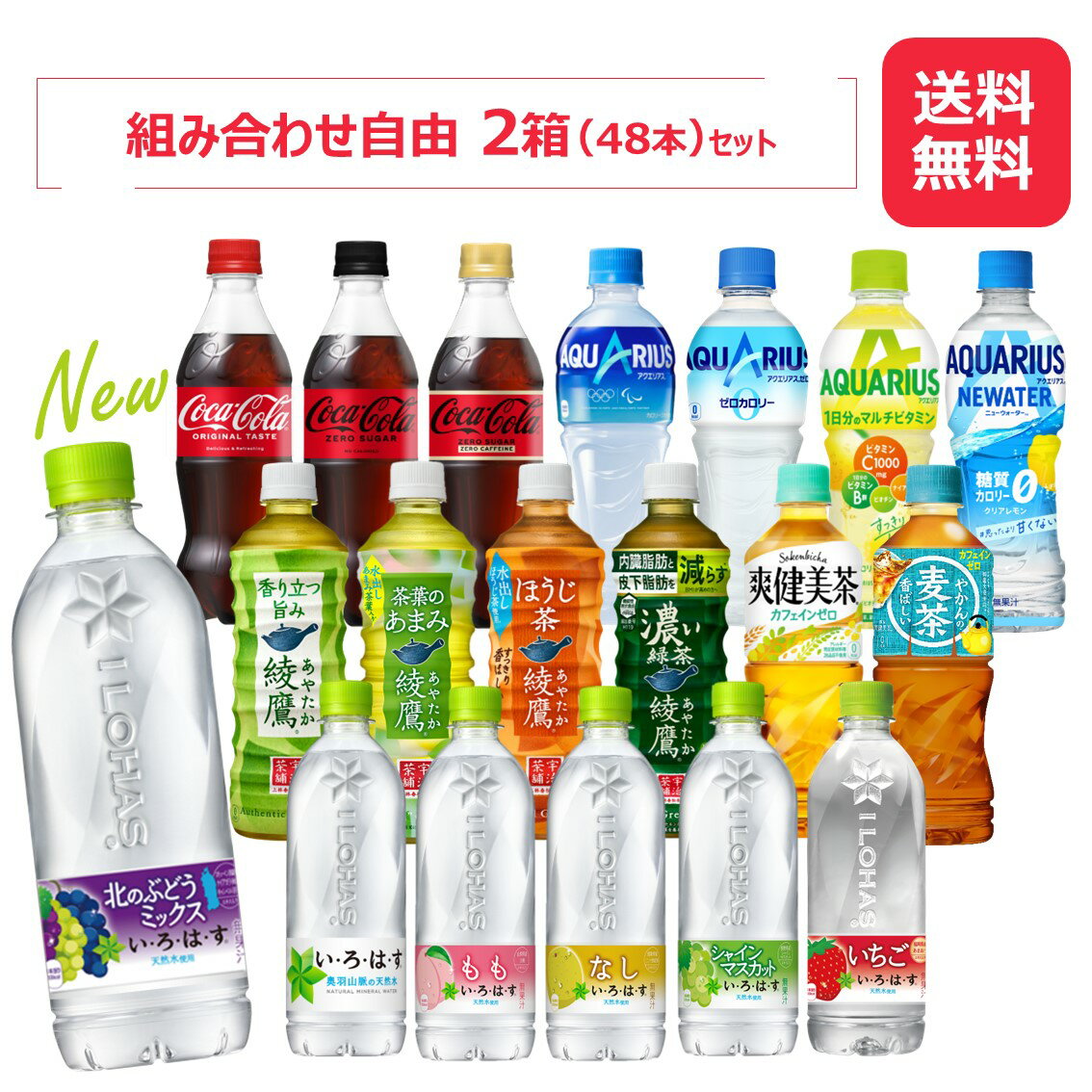 コカ・コーラ社製品 500-540mlPET 2箱セ