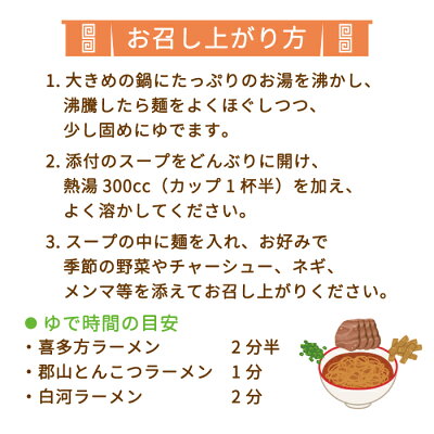 みちのくの里オンラインショップ 【ご当地ラーメン】福島の三大ラーメン 5食入り 福島県(喜多方市×2食・郡山市×1食・白河市×2食) 喜多方ラーメン 白河ラーメン お土産 おみやげ 食べ比べ 画像3