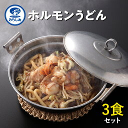 みちしお 名物 ホルモンうどん 3食セット ホルモン うどん お取り寄せグルメ【佐川急便にて発送（ヤマト運輸対応可）】