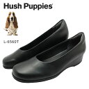 ハッシュパピー ハッシュパピー レディース ウエッジソール パンプス L-6560T 6560 婦人靴 Hush puppies クロ ブラック