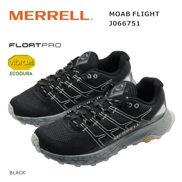 MERRELL メレル メンズ スニーカー モアブ フライト 66751 ビブラム 靴 ブラック