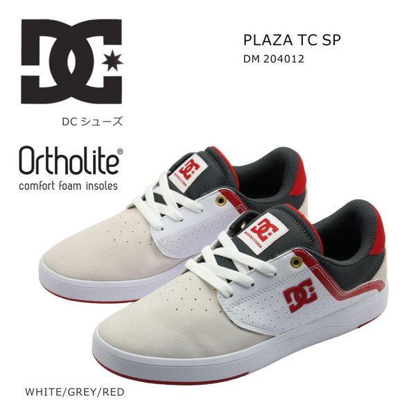 DC SHOES ディーシー シューズ メンズ レディース スニーカー プラザ TC SP 204012 靴 ホワイト グレー レッド