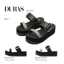 DURAS デュラス レディース サンダル バックル ミュール 9017 厚底 靴 ブラック コンビ キジ