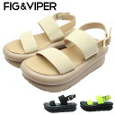 フィグアンドヴァイパー FIG&VIPER レディース 厚底 サンダル FV312 サンダル バックバンド シンプル クッション 靴 シューズ(4)