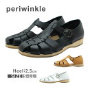 Periwinkle ペリウィンクル レディース サンダル PGK 1425 カジュアル グルカ カメ 亀 本革 日本製 靴 履きやすい 黒 ブラック キャメル