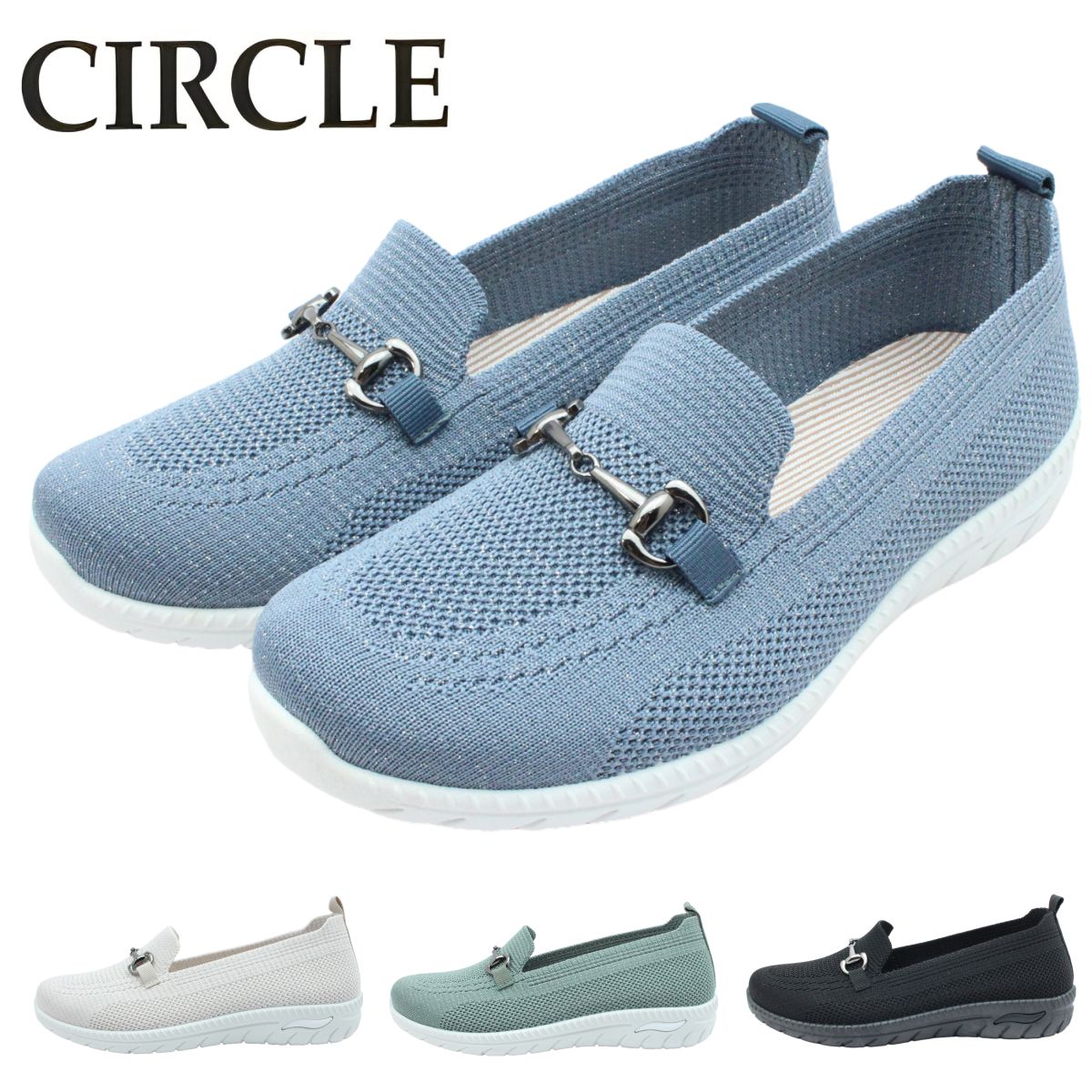 CIRCLE サークル レディース シューズ 2357 フラット ビット スリッポン 歩きやすい 靴