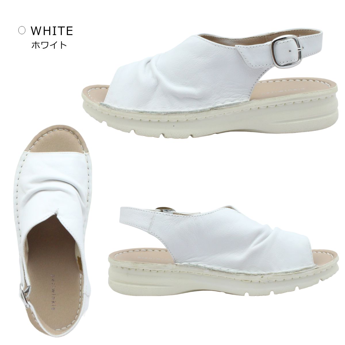 Periwinkle ペリウィンクル レディース サンダル 3853 本革 幅広4E 防滑 バックバ...
