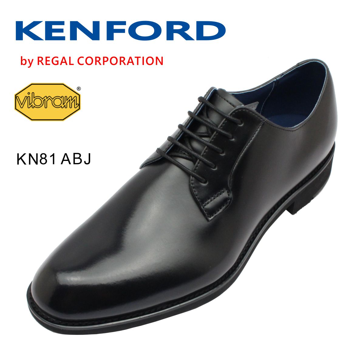 リーガル ビジネスシューズ メンズ KENFORD ケンフォード メンズ KN81 ABJ 3E プレーントゥ ビジネスシューズ 防滑 外羽式 紳士靴 本革 ヴィブラム リーガル ブラック