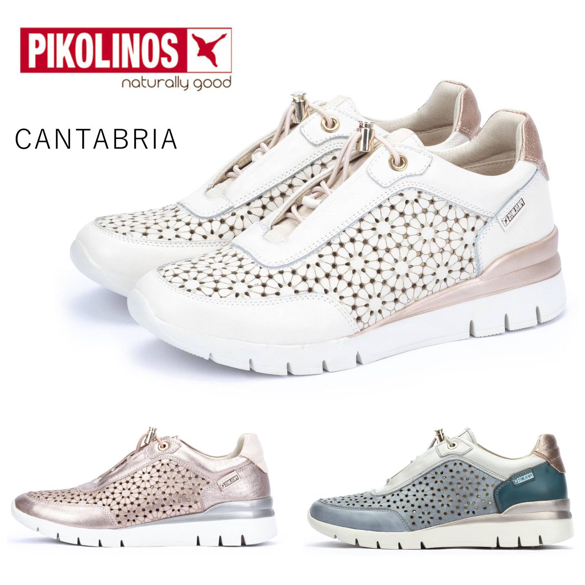 ピコリノス PIKOLINOS レディース CANTABRIA レザースニーカー パンチング PK-541 本革 W6R-6584 541スペイン