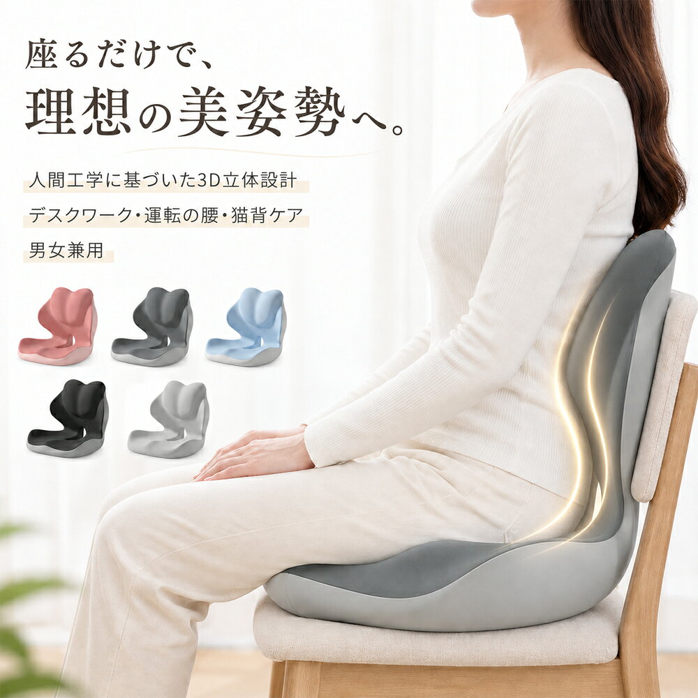 姿勢サポートクッション 骨盤サポート 椅子 腰痛対策 低反発 クッション 反り腰 骨盤矯正 スタイル 美姿勢 姿勢矯正 サポートシート チェア デスクワーク オフィス 在宅ワーク 運転 背筋が伸びる 姿勢改善 姿勢ケア 姿勢ケアシート コンパクト ギフト