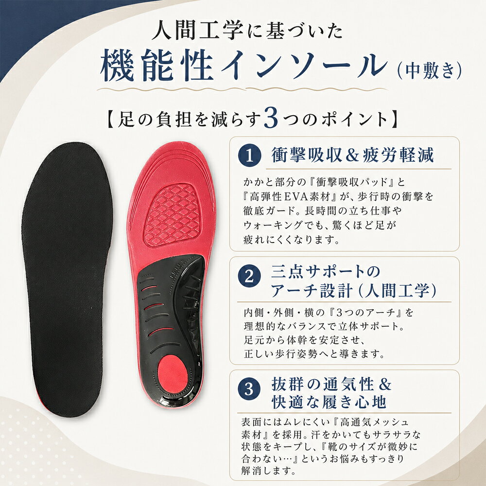 インソール 疲れない 衝撃吸収 靴中敷き ジェルアクティブ ワーク 靴 中敷き 衝撃吸収 靴中敷き 扁平足 土踏まず アーチサポート 立ち仕事用 踵 スニーカー 靴 革靴 歩行 サイズ 足 靴インソール ジェル メンズ レディース スニーカー 立ち仕事 ウォーキング mickey28-10120074 MICKEY楽天市場店 サンプル画像3