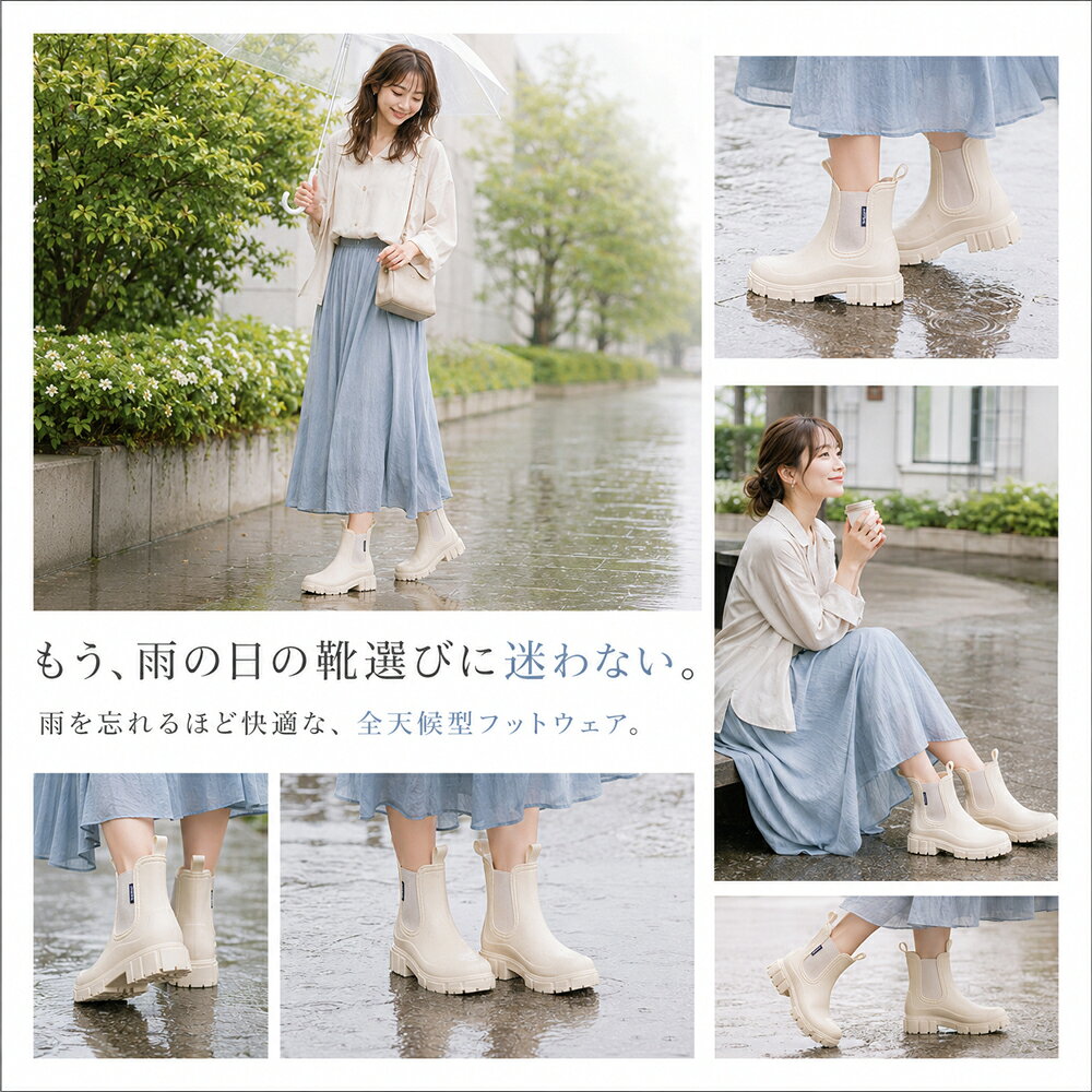 Botas de lluvia Botas de mujer Botas de lluvia completamente impermeables Botas cortas Botas Gore laterales Tamaño grande Tamaño pequeño Ligero Resistente al deslizamiento Botas de lluvia de moda Viaje soleado Escuela Tifón lluvioso Medidas a prueba de vapor Hombre Unisex Día del Padre — vista 2