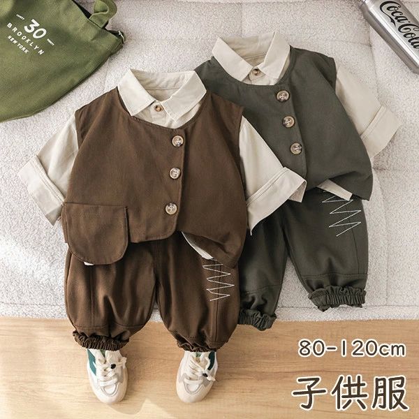樂天商城 - シャツ スーツ フォーマル 赤ちゃん 男の子 ベビー服 キッズ 子ども 2color スーツ セットアップ 上下セット スーツセット 子供