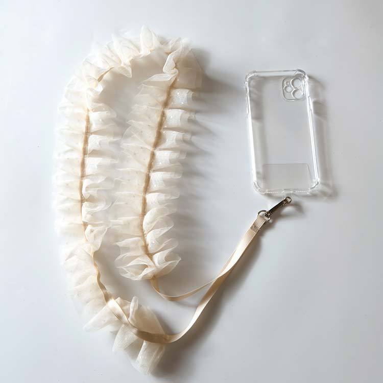 チュ アクセサリー スマホショルダー ショルダーストラップ 携帯ストラップ 携帯 スマートフォン落下防止 スト フリル チュール