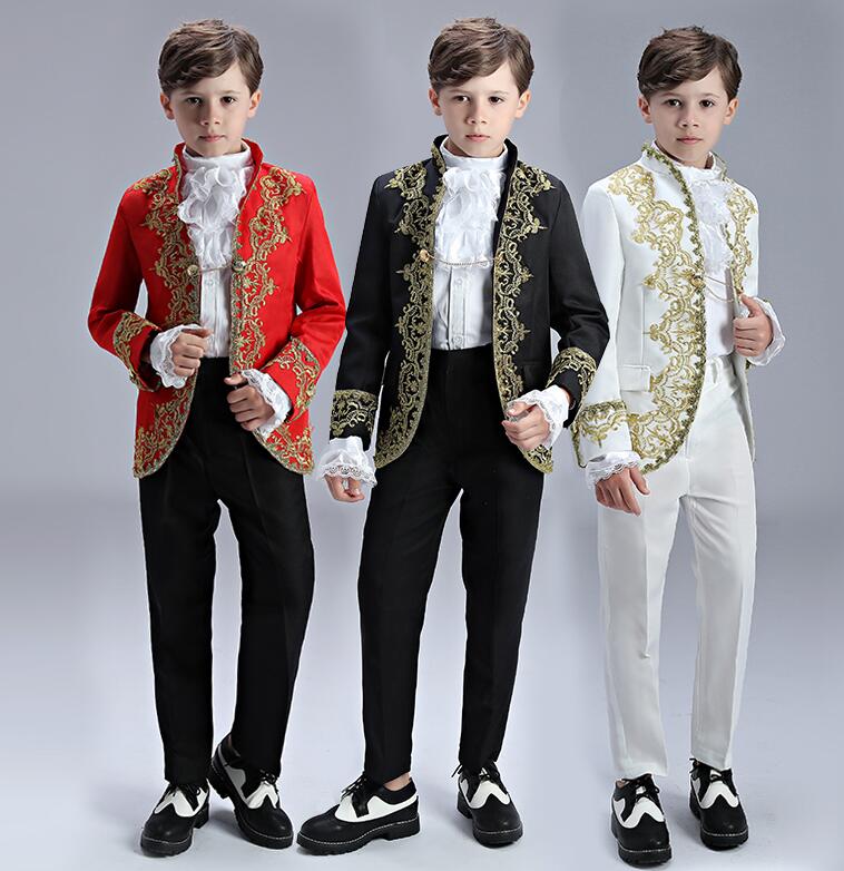 舞 男児 男の子 ピアノ発表会演奏服 ミュージカル演出服 刺しゅう 欧米王子様舞台衣装 6点SET スーツ5..