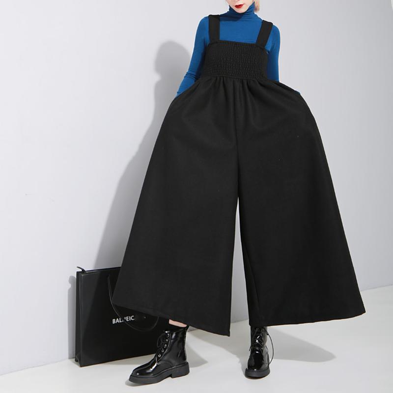 ワ ロングパンツ レディース ジャンパースカート グレー ブラック 厚手 レディース...