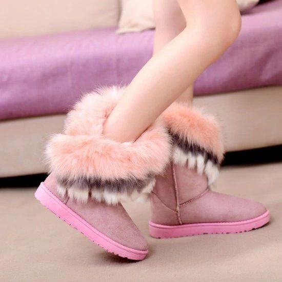 キュ 可愛い おしゃれ お出かけ カジュアル 防寒 もこもこ ふわふわ スノーブーツ ファーブーツ シュー..