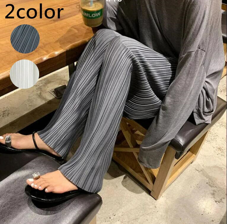 カ ゆったり ワイド ボトムス レディース ロング 体型カバー春夏秋冬 プリーツ ガウチョパンツ スカーチョ ワイドパンツ パンツ