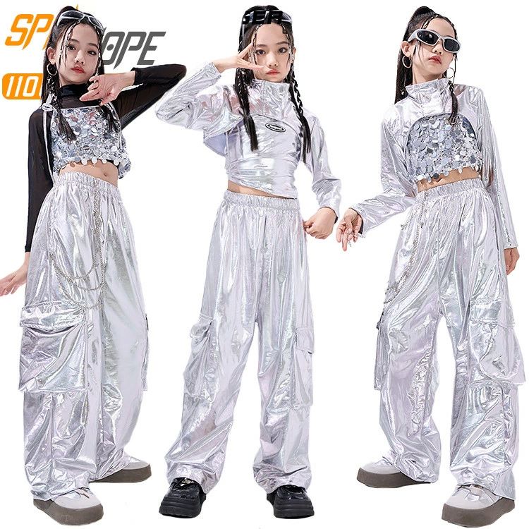 女の子 おしゃれ 上下セット セットアップ ダンス衣装 キッズ タンクトップ キャミソール キラキラ カ..