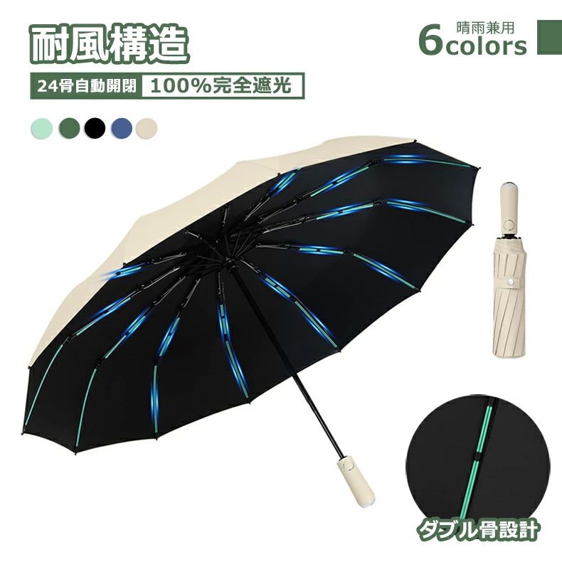 おりたたみ 頑丈 UVカット 大きいサイズ 梅雨対策 撥水 傘 雨傘 日傘 折り畳み傘 24骨 自動開閉 レディース メンズ ワンタッチ