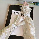 洗濯可 ゆったり UV 防止 日焼け 紫外線カット 紫外線対策 UVカット レディース アイスシルク リボン 花柄 グローブ 袖 ロング