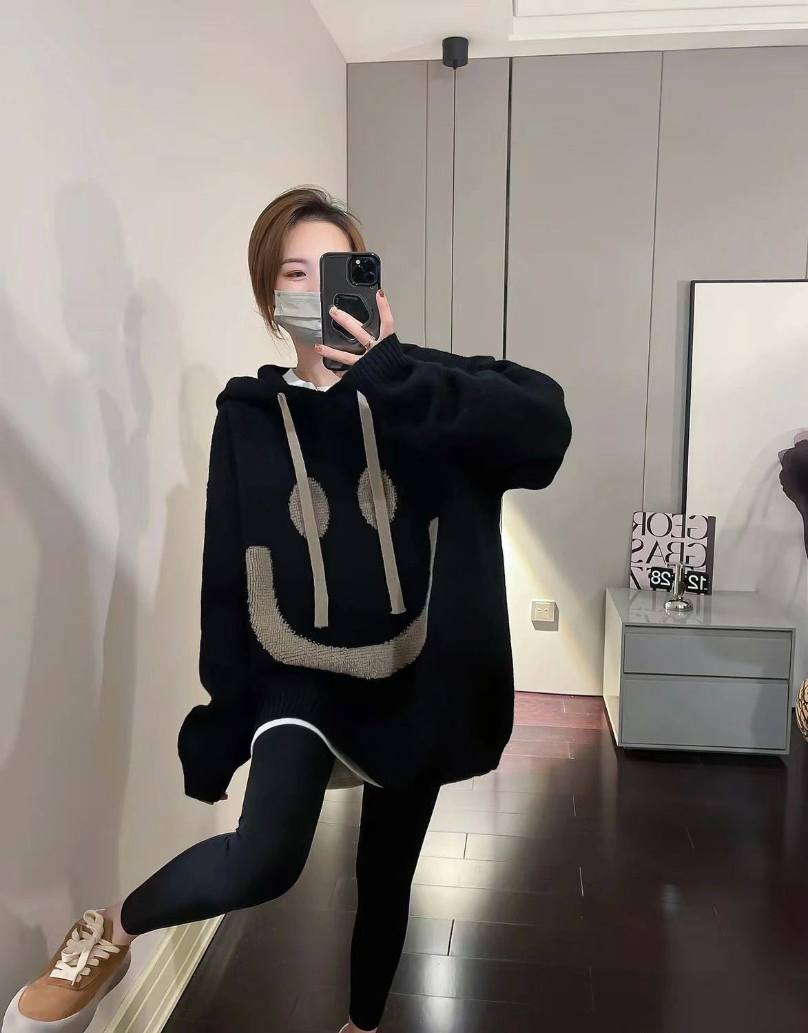 リブ カジュアル 可愛い 着痩せ 可愛い おしゃれ 上品 長袖 保温 体型カバー ゆったり パーカー フード付き ニット レディース