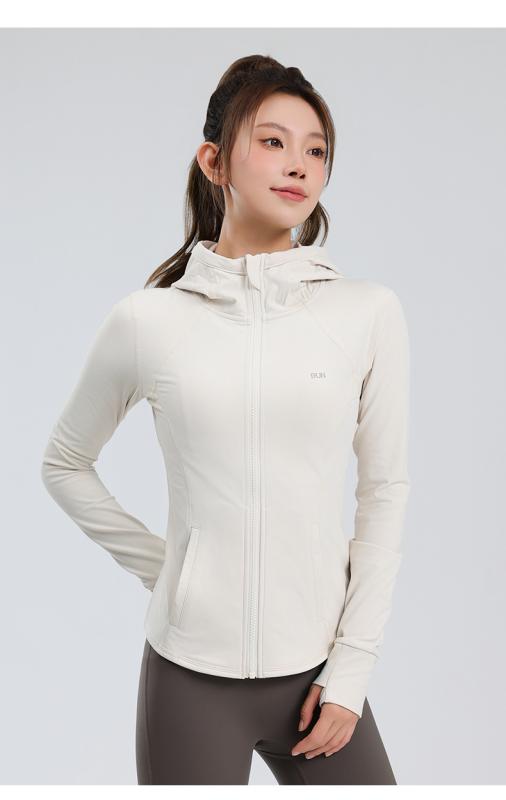ランニン 快適 暖かい スリムフィット フード付き ジッパー 長袖 アウター ジャケット トレーニングウェア レディース アイテム