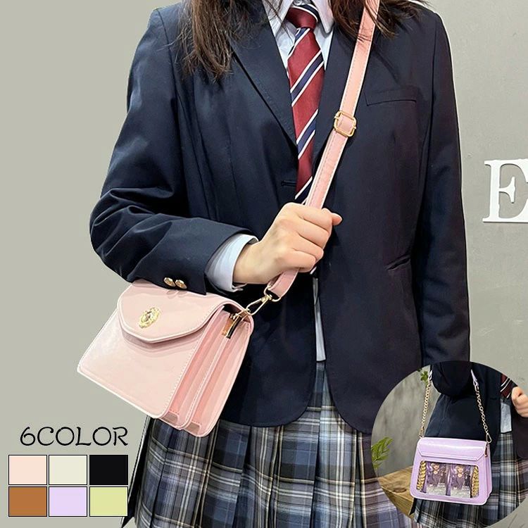 透明窓 クリアバッグ おしゃれ 小さい かわいい 缶バッチ 推し 推し活 トートバッグ カバン バッグ レ..