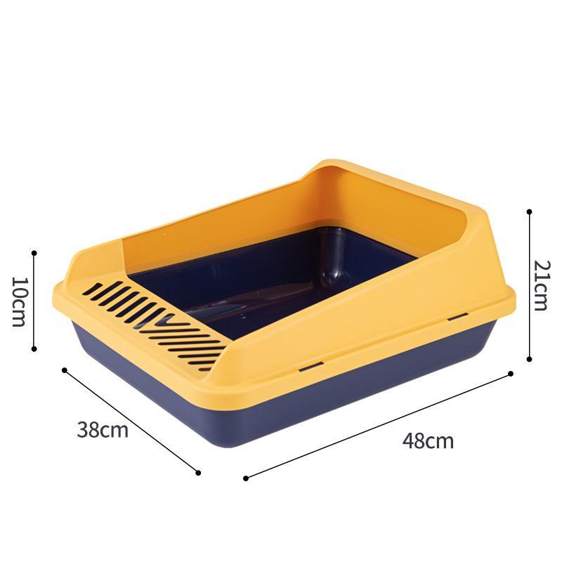 ネコ用品 ペットトイレ フード付き 飛び散り防止 開放式 におい対策 四角 広々サイズ シンプル 猫 大型..