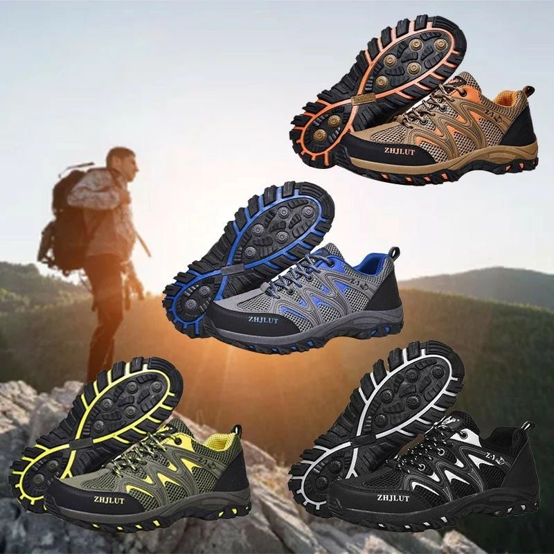 トレッキングシューズ　アウトドアシューズ　メッシュ　ハイキングシューズ 　登山靴　通気　夏用　春秋　ウォーキングシューズ
