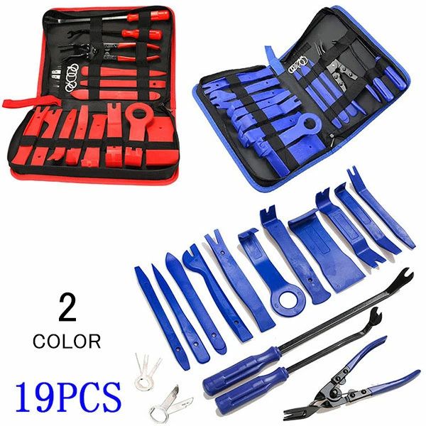 プラスチック製 ハンディ 内装 クランプツール リップ 剥がし 内張り 車用 ツール 19点セット 車内装はがし セット 内張りはがし