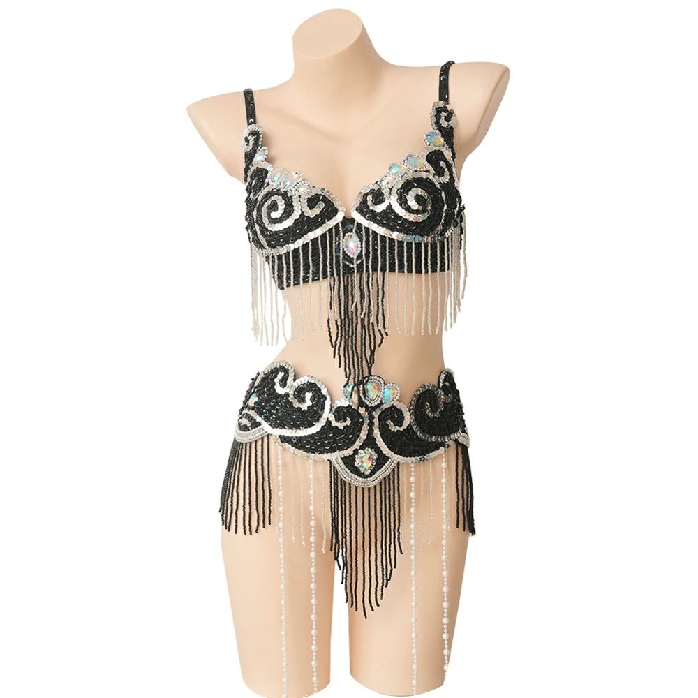 ラテン オリエンタル コスチューム ベリーダンス衣装 ライクラ素材 ピンク パープル ブルーブラック レッド 全2色