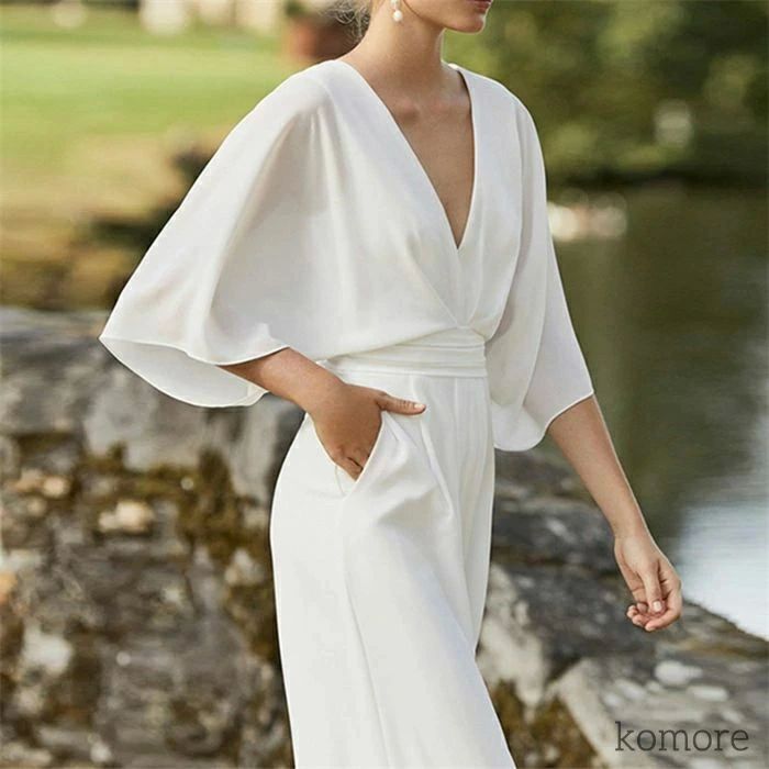 14色?5サイズ オールインワン パンツドレス レディース オーバーオール ロング ガウチョパンツ ワイドパンツ 半袖